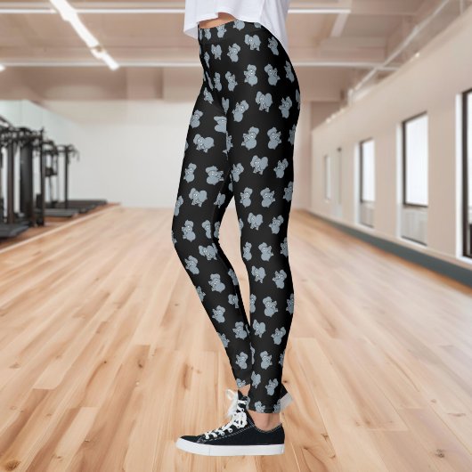 Grijze olifant cartoon leggings
