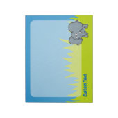 Grijze olifant cartoon notitieblok (Linkerzijde)
