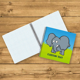 Grijze Olifant Cartoon Notitieboek