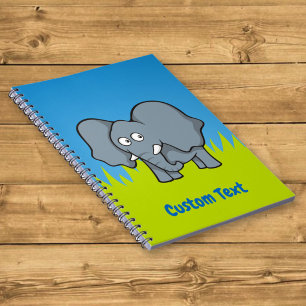 Grijze olifant cartoon notitieboek