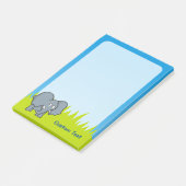 Grijze Olifant Cartoon Post-it® Notes (Schuin)