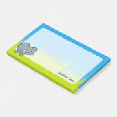 Grijze Olifant Cartoon Post-it® Notes (Schuin)