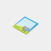 Grijze Olifant Cartoon Post-it® Notes (Schuin)