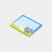 Grijze Olifant Cartoon Post-it® Notes (Schuin)