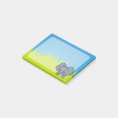 Grijze olifant cartoon post-it® notes (Schuin)