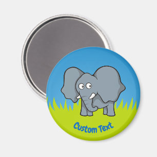 Grijze olifant cartoonmagneet magneet