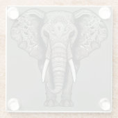 Grijze olifant glazen onderzetter (Achterkant)