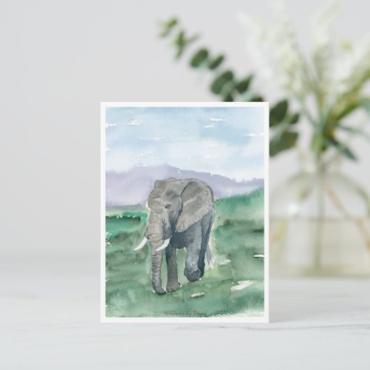 Grijze olifant in het Oerwoud Briefkaart (Staand voorkant)
