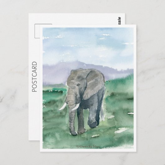 Grijze olifant in het Oerwoud Briefkaart (Voorkant / Achterkant)