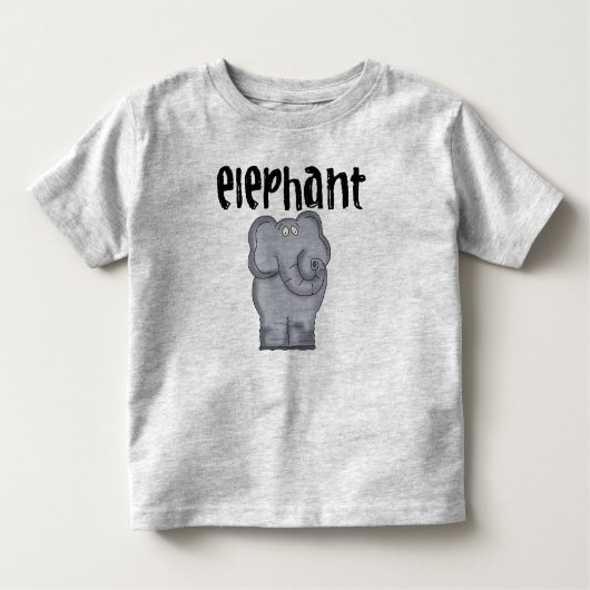Grijze olifant kinder shirts (Voorkant)