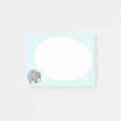 Grijze olifant met spraakbelletje op Ice Blue Post-it® Notes (Voorkant)