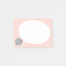 Grijze olifant met spraakbelletje op Shell Roze