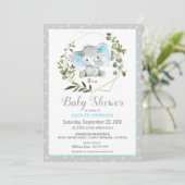 Grijze olifant Modern Baby shower Kaart (Staand voorkant)
