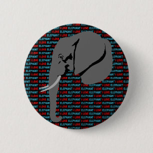 Grijze olifant ronde button 5,7 cm