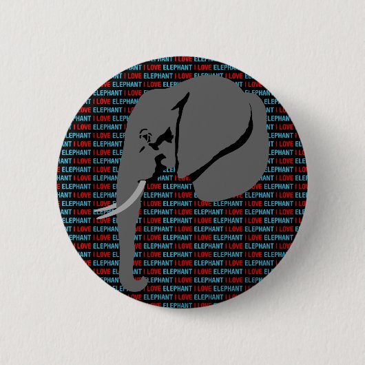 Grijze olifant ronde button 5,7 cm (Voorkant)