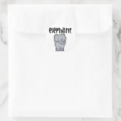 Grijze olifant ronde sticker (Tas)