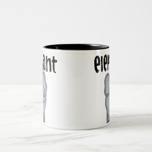 Grijze olifant tweekleurige koffiemok (Center)