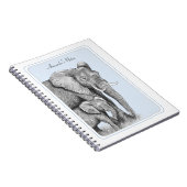 Grijze olifanten gepersonaliseerd notitieboek (Rechterzijde)