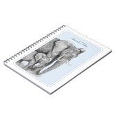 Grijze olifanten gepersonaliseerd notitieboek (Linkerzijde)