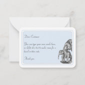 Grijze Olifanten Gepersonaliseerde Flat Note Kaart Notitiekaartje (Achterkant)