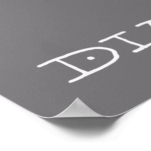 Grijze olifanten luier pong spel teken poster (Hoek)