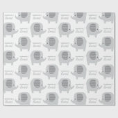 Grijze olifanten met Baby ompakken Cadeaupapier (Vlak)