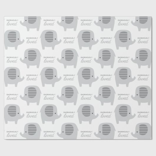 Grijze olifanten met Baby ompakken Cadeaupapier (Vlak)