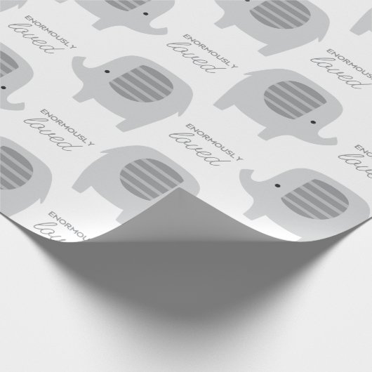 Grijze olifanten met Baby ompakken Cadeaupapier (Hoek)