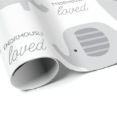 Grijze olifanten met Baby ompakken Cadeaupapier (Rol Hoek)