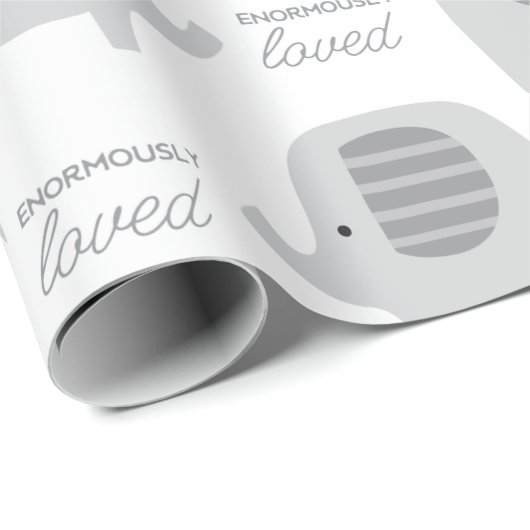 Grijze olifanten met Baby ompakken Cadeaupapier (Rol Hoek)