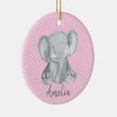 Grijze olifantenkeramische Ornament (Rechts)