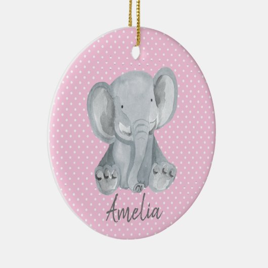 Grijze olifantenkeramische Ornament (Rechts)