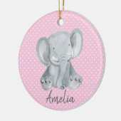 Grijze olifantenkeramische Ornament (Links)