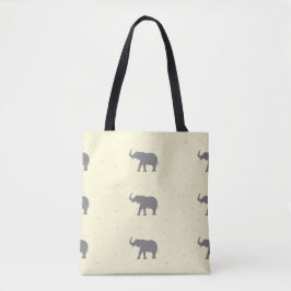 Grijze olifantensilhouet tote bag
