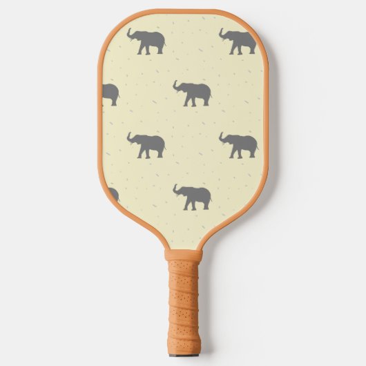 Grijze olifantensilhouetpatroon pickleball paddle (Voorkant)