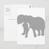 grijze olifantenstrip briefkaart (Voorkant / Achterkant)