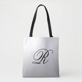 Grijze ombre boven elke kleur met monogram tote bag