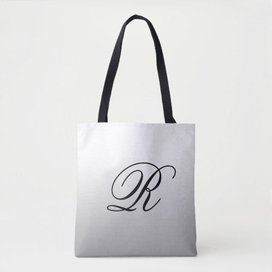 Grijze ombre boven elke kleur met monogram tote bag (Voorkant)