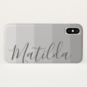 Grijze Ombre Stripe Persoonlijke benaming Case-Mate iPhone Case (Achterkant (horizontaal))