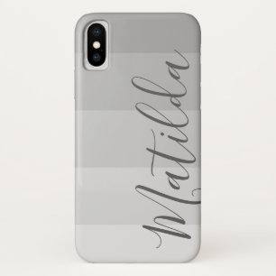 Grijze Ombre Stripe Persoonlijke benaming Case-Mate iPhone Case