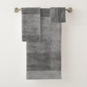 Grijze Ombre Striped Bad Handdoek (Insitu)