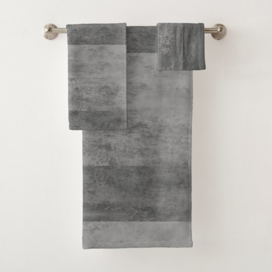 Grijze Ombre Striped Bad Handdoek (Insitu)