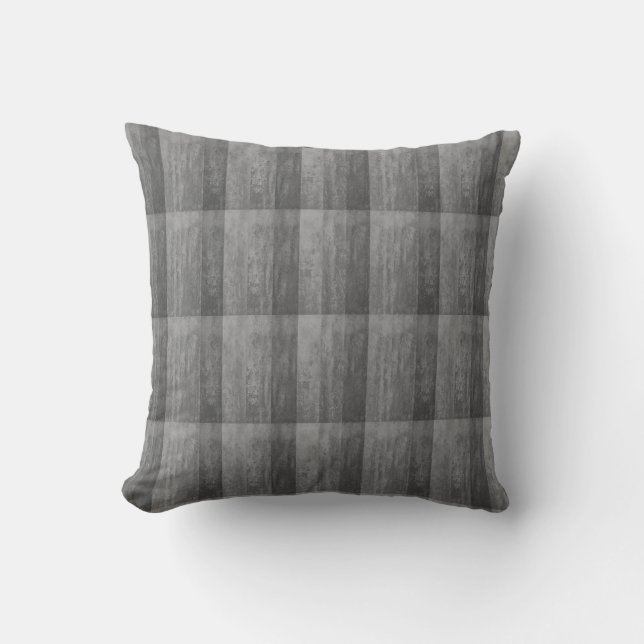 Grijze Ombre Striped Kussen (Voorkant)