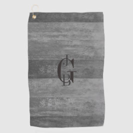 Grijze Ombre Stripes Golfhanddoek