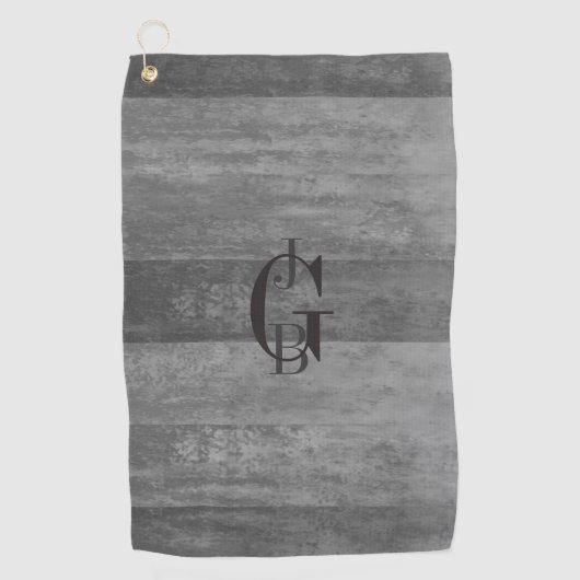 Grijze Ombre Stripes Golfhanddoek (Voorkant)