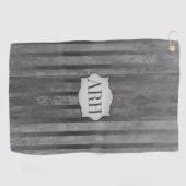 Grijze Ombre Stripes Golfhanddoek (Horizontaal)