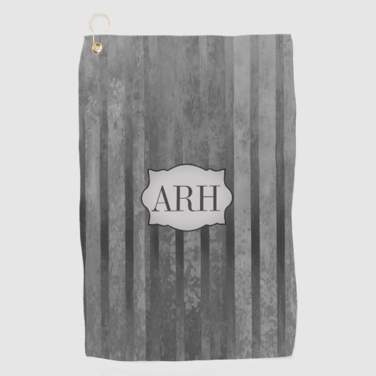 Grijze Ombre Stripes Golfhanddoek (Voorkant)