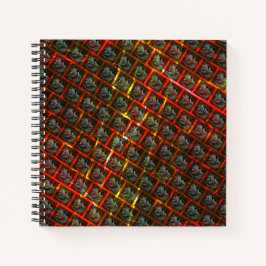 Grijze 'omhelsde ogen', grazen, vierkanten of rood notitieboek