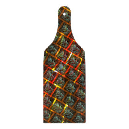 Grijze 'omhelsde ogen', krassen of rood raster. snijplank