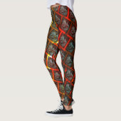 Grijze "omhelsde ogen", krassen, vierkanten of roo leggings (Links)